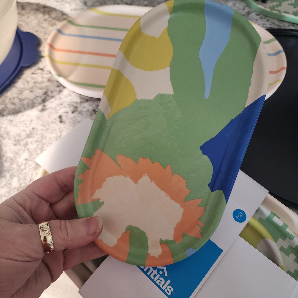 New Room Essentials Multicolor Patterned Tray Set 3, From Target. - Picture 2 of 10